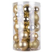 30 Mixed Baubles - Gold