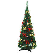 4ft pop up tree with decorations, green