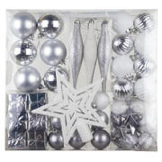 Tesco 50 piece silver decoration pack