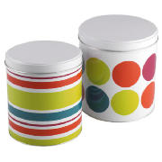 tesco Bright Spots Biscuit Tin 2pk