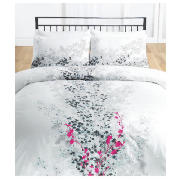 Cherry Blossom Embroidered/Print Duvet Set