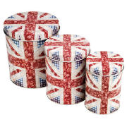 floral Union Jack canister set, 3 pack