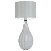 Fluted table lamp off white