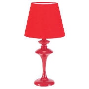 Tesco Funky Spindle table lamp red