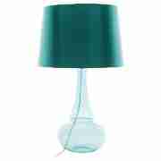 glass bottle table lamp teal