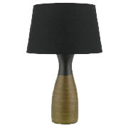Gold Ribbed Bottle Table Lamp