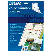 Tesco Home and Office A4 laminator pouches 25 pack