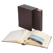 Leather Boxed Memo Album Brown 7x5 2pk