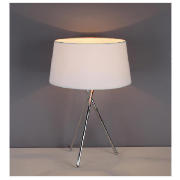 Tesco Metal tripod with white shade Table lamp