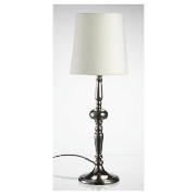 Tesco Metallic Finish Spindle Table Lamp, Silver