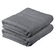 tesco Pair of Bath Sheets, Grey