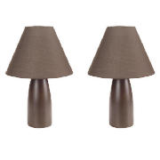 Pair Of Tapered Ceramic Table Lamps,