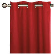 Plain Canvas Unlined Eyelet Curtain, Red