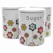 Pop Floral Tea, Coffee & Sugar Canister Set