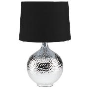 punched metal table lamp chrome