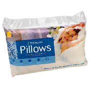 tesco Rebound Cotton Cover Pillow, Twinpack