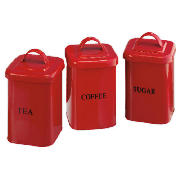 Red Tin Vintage Tea Canister Canisters