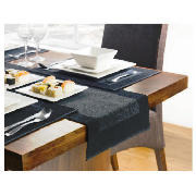 Ribbed Black & Grey, 6 pack of Placemat &