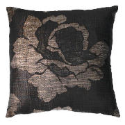 Rose Jaquard Cushion , Black