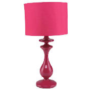 Spindle table lamp fuschia