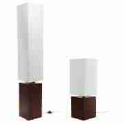 Square Floor and Table lamp set, Wenge