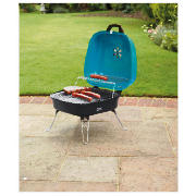 Tesco square portable charcoal bbq turquoise