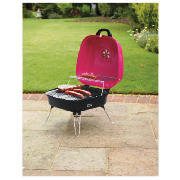 Square portable suitcase charcoal bbq pink