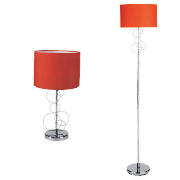 Stainless Steel Circles Floor Lamp & Table