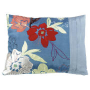 tesco Stitched Floral Cushion, Mocha