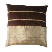 Velvet & Faux Silk Stripe Cushion ,