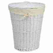 Wicker Laundry Basket - White