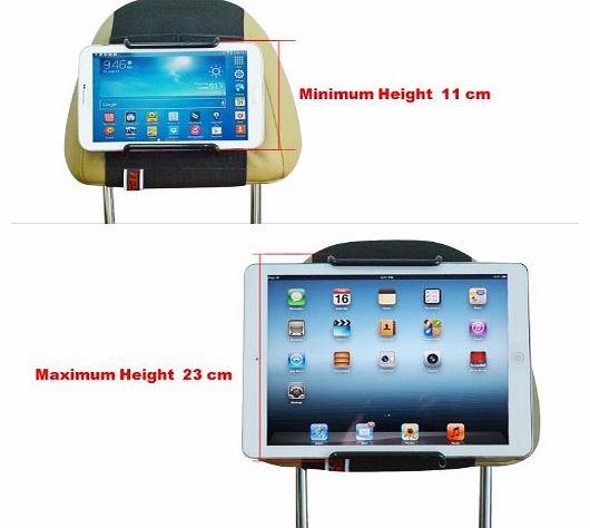 Universal Car Headrest Mount Holder for 7 Inch to 11 Inch Tablet PC - Apple iPad,iPad4(iPad 2&3),iPad Air(iPad5),iPad Mini - Samsung Galaxy Tab 2,Galaxy Tab 3,Galaxy Note - Google Nexus 7,10 -