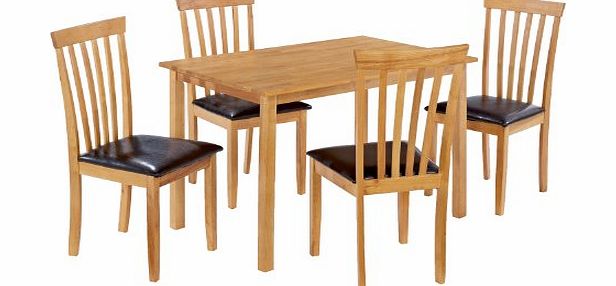 TGB Dining Room Furniture WorldStores Newark 110cm Dining Table with 4 Chairs - 4 Seater Dining Set - Table and 4 Chairs