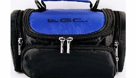 New TGC  Dreamy Blue amp; Black Deluxe Shoulder Carry Case Bag for the Sony HandyCam HDR-PJ780VE Camcorder amp; Accessories - Cables - Charger - Batteries - Memory Card - Etc.