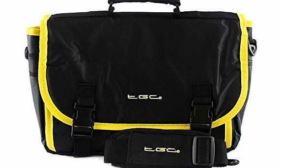 New TGC  Messenger Style TGC Padded Carry Case Bag for the Panasonic LS855TP 8.5`` Portable DVD Player (Hot Orange & Black)
