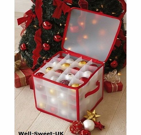 The Christmas Boutique CHRISTMAS TREE 64 BAUBLE DECORATIONS STORAGE BOX BRAND NEW