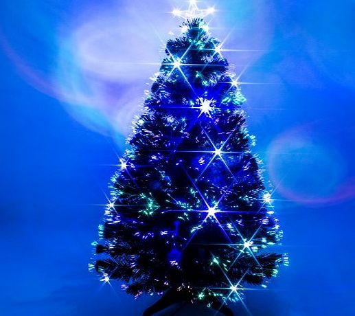 The Christmas Centre 4ft Black Artificial Fibre Optic Christmas Xmas Tree with Multi LED 120cm