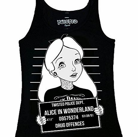The Dead Generation Alice In Wonderland Mug Shot Vest Top-M