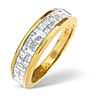 18K Gold Princess and Baguette Diamond Eternity Ring