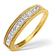 18K Gold Princess Cut Diamond Eternity Ring