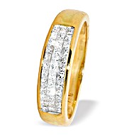 18K Gold Princess Cut Diamond Ring (0.50ct)
