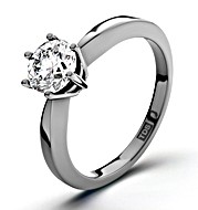 1CT BEST VALUE High Set Solitaire Ring in 18K White Gold