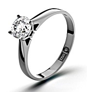1CT BEST VALUE Petra Solitaire Ring in 18K White Gold