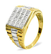 The Diamond Store.co.uk 2 TONE DIAMOND GENTS RING 0.10CT