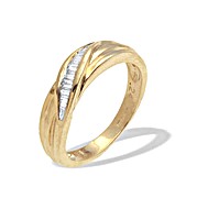 9K Gold Diamond Channel Set Baguette Ring (0.25ct)