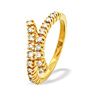 9K Gold Diamond Claw Set Twist Ring (0.30ct)