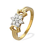 9K Gold Diamond Cluster Ring (0.30ct)