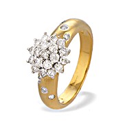 9K Gold Diamond Cluster Ring (0.75ct)