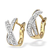9K Gold Diamond Crossover Earrings (0.20ct)