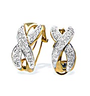 9K Gold Diamond Crossover Earrings